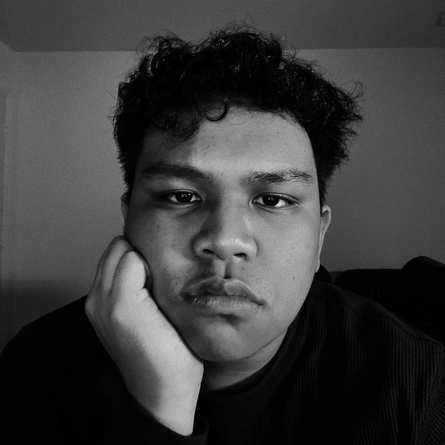 Liam Ladia, black and white portrait